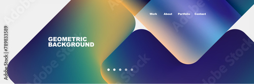 A mesmerizing geometric background, resembling atmospheric phenomena in the azure sky. The vibrant rainbow of colors creates an electric blue gesture, like a macro photography landscape