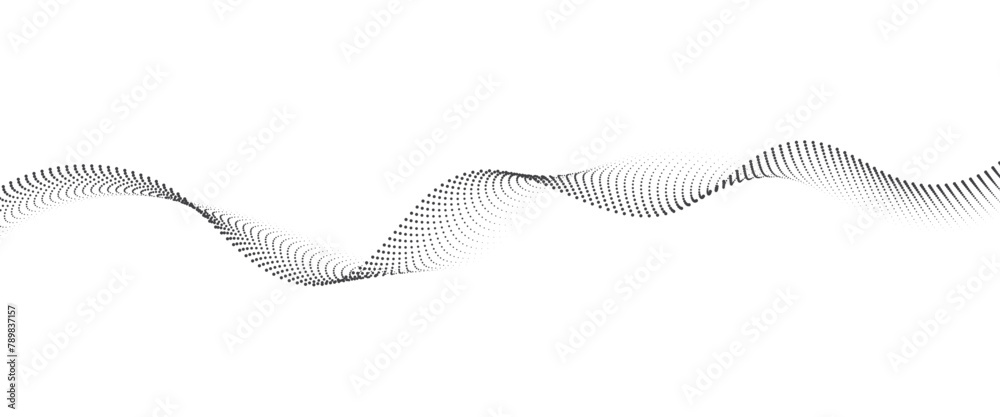 Flowing Dot Wave Pattern Halftone Curve Shape on Transparent Background Flowing Dot Wave Pattern Halftone Curve Shape on Transparent Background