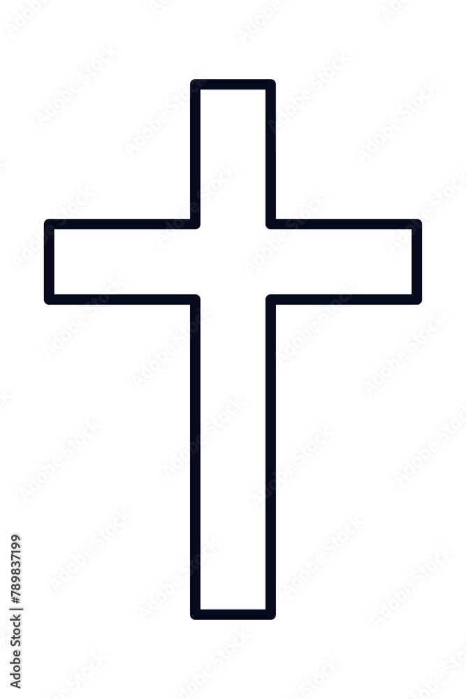 The Christian cross sticker design element