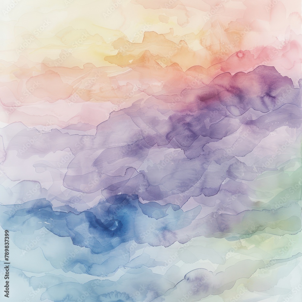 Soft flowing watercolors in pastel tones