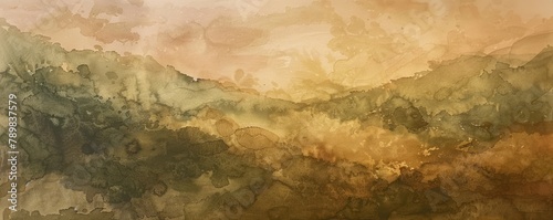 Softly blending watercolors in earth tones layered to create a rich