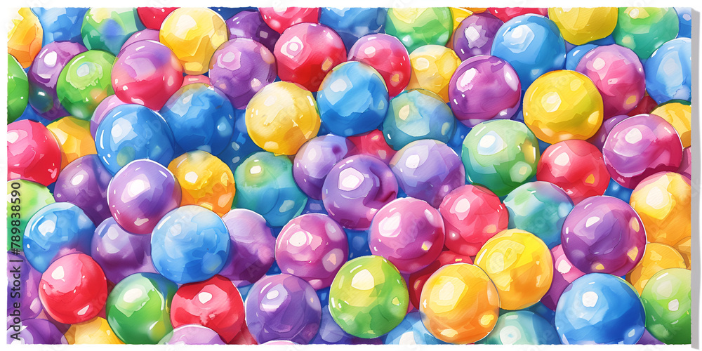 clipart of huge ball pit in watercolor style clipart of huge ball pit in watercolor style