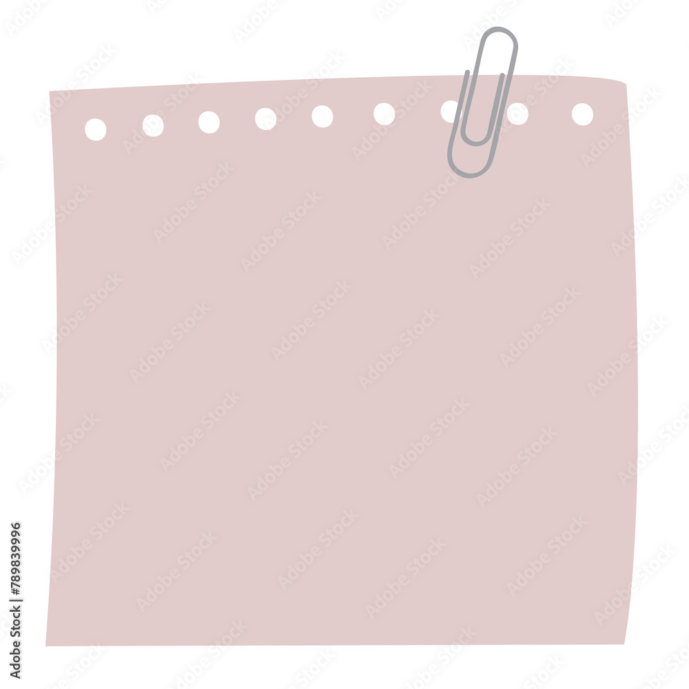 Blank notepaper set with clip on transparent Blank notepaper set with clip on transparent