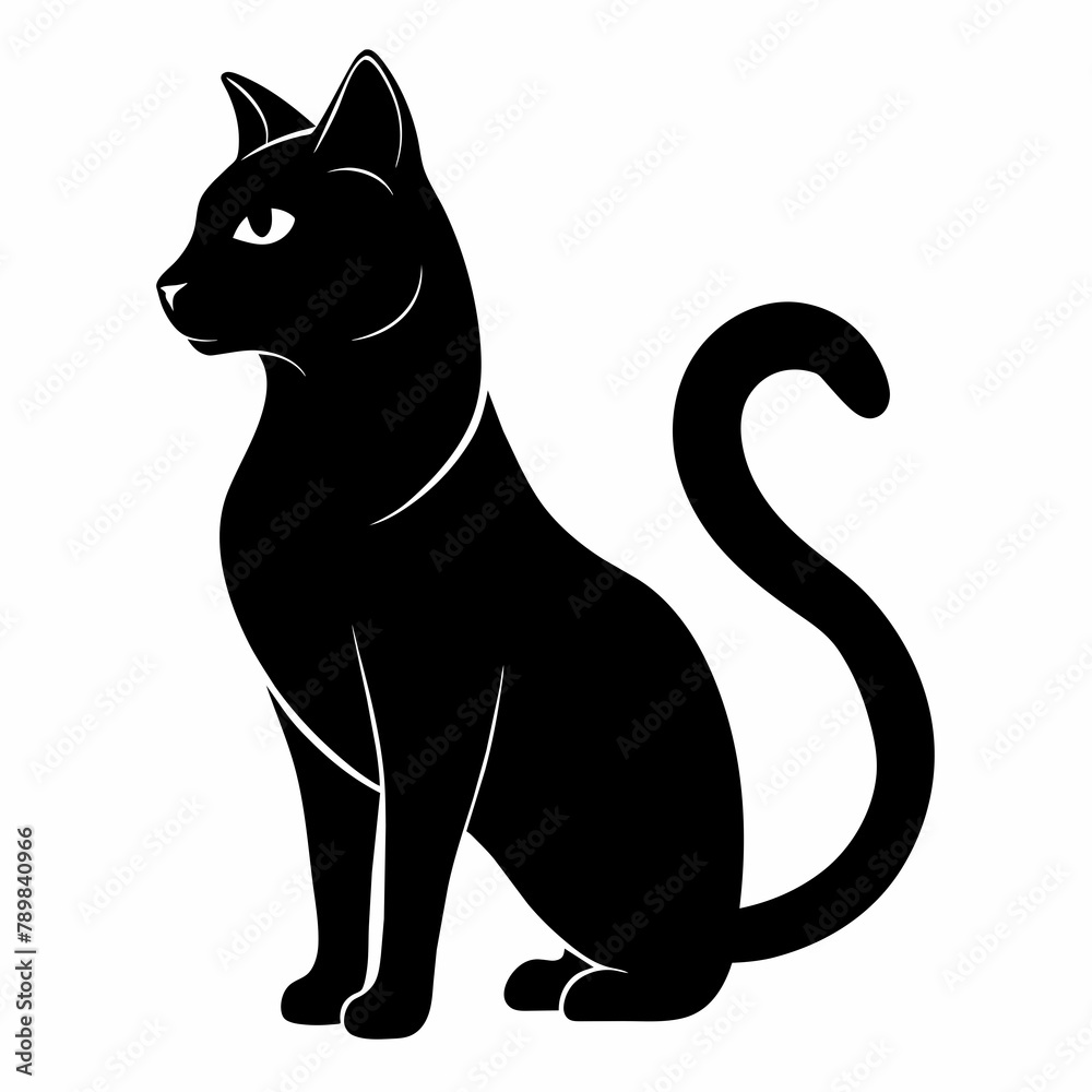 Cat vector illustration. Cat silhouette Cat vector illustration. Cat silhouette