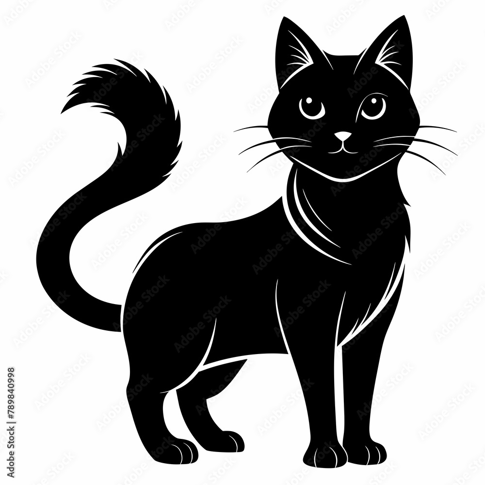 Obraz premium Cat vector illustration. Cat silhouette