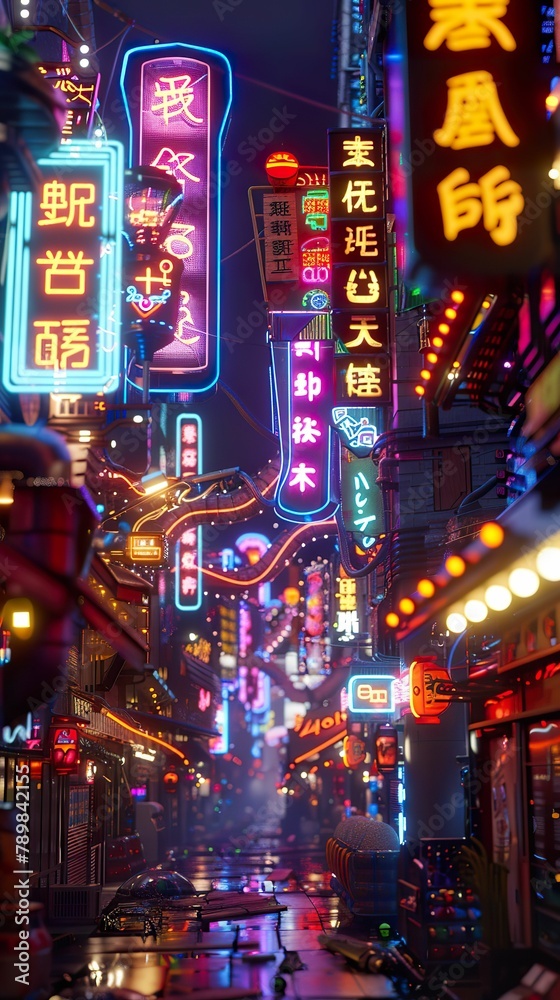 Cyberpunk neon signs