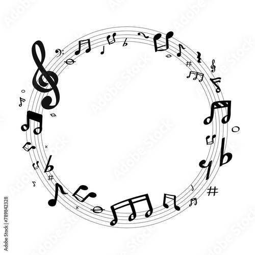 Musical note png frame  transparent background