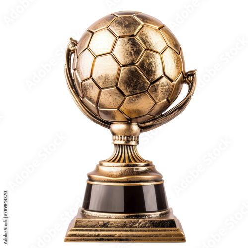 Football tournament winning trophy isolated on transparent background. © paulmalaianu