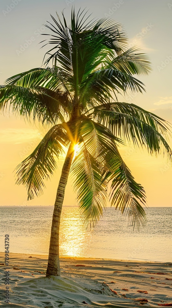 Palm tree sandy beach