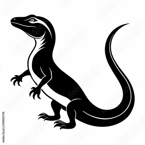 silhouette of a lizard isolated on white   Vector Illustration 