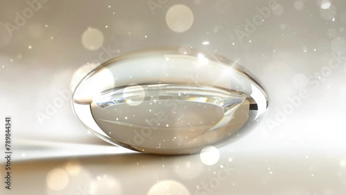 realistic render of an elongated ellipsoid shape prism. seamless looping overlay 4k virtual video animation background photo