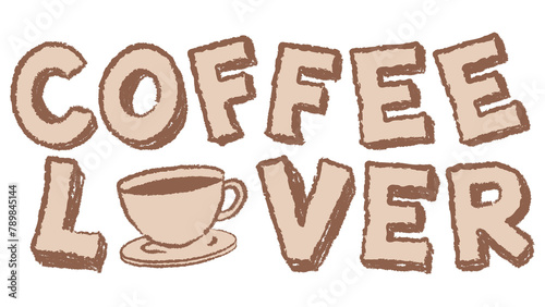 Png coffee lover sticker typography