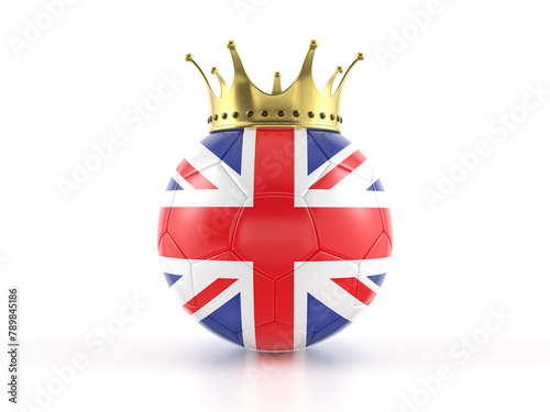 UK flag soccer ball with crown photo