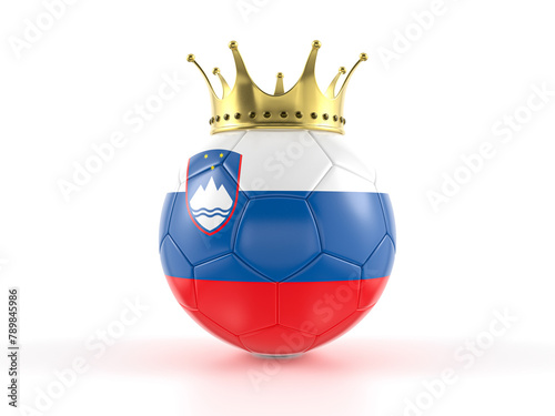 Slovenia flag soccer ball with crown