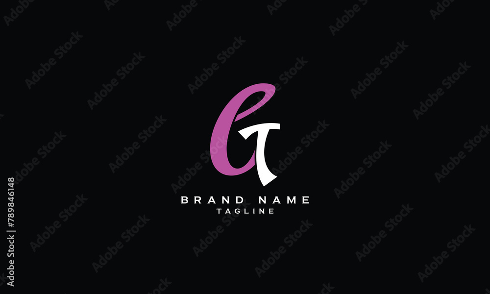 Fototapeta premium EGT, ETG, GET, GTE, TGE, TEG, ET, TE, GT, TG, Abstract initial monogram letter alphabet logo design