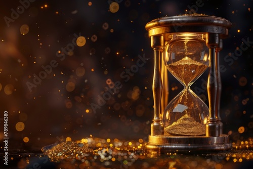 golden hourglass with sand