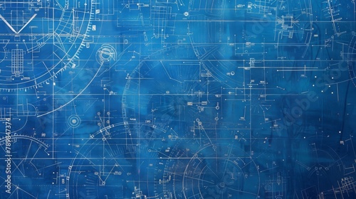 Blueprint craft texture as DIY background, copy and text space, 16:9