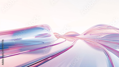 Abstract holographic metallic wave liquid curved soft light background