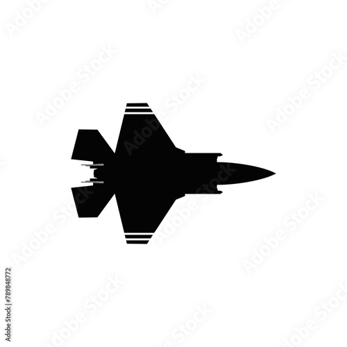 silhouette of fighter jet vector photo