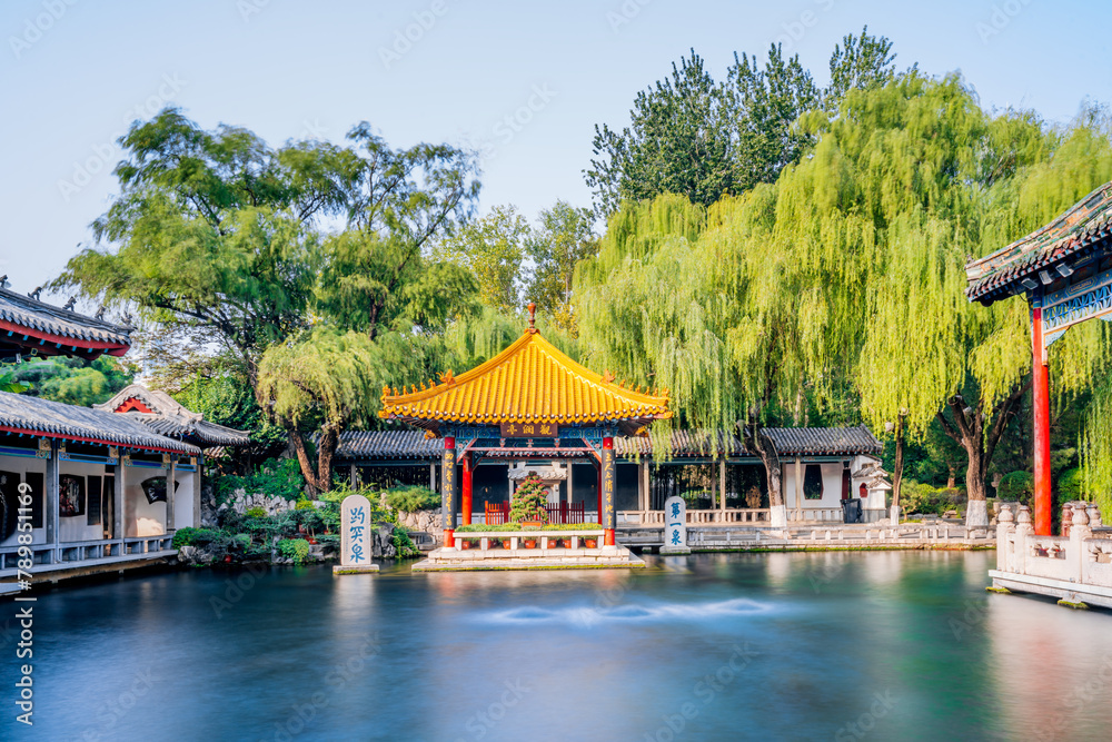 Scenery of Baotu Spring Guanlan Pavilion in Jinan, Shandong, China Scenery of Baotu Spring Guanlan Pavilion in Jinan, Shandong, China