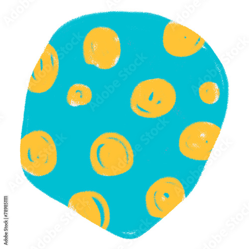 Polka dot shape png collage element, cute blue doodle transparent clipart