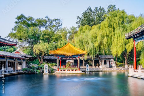 Scenery of Baotu Spring Guanlan Pavilion in Jinan, Shandong, China