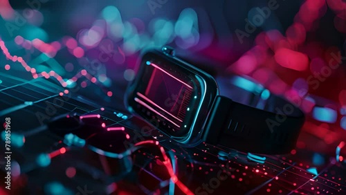 Biometric wearable smartwatches track physiological signals such as heart rate variability and electrodermal activity. photo