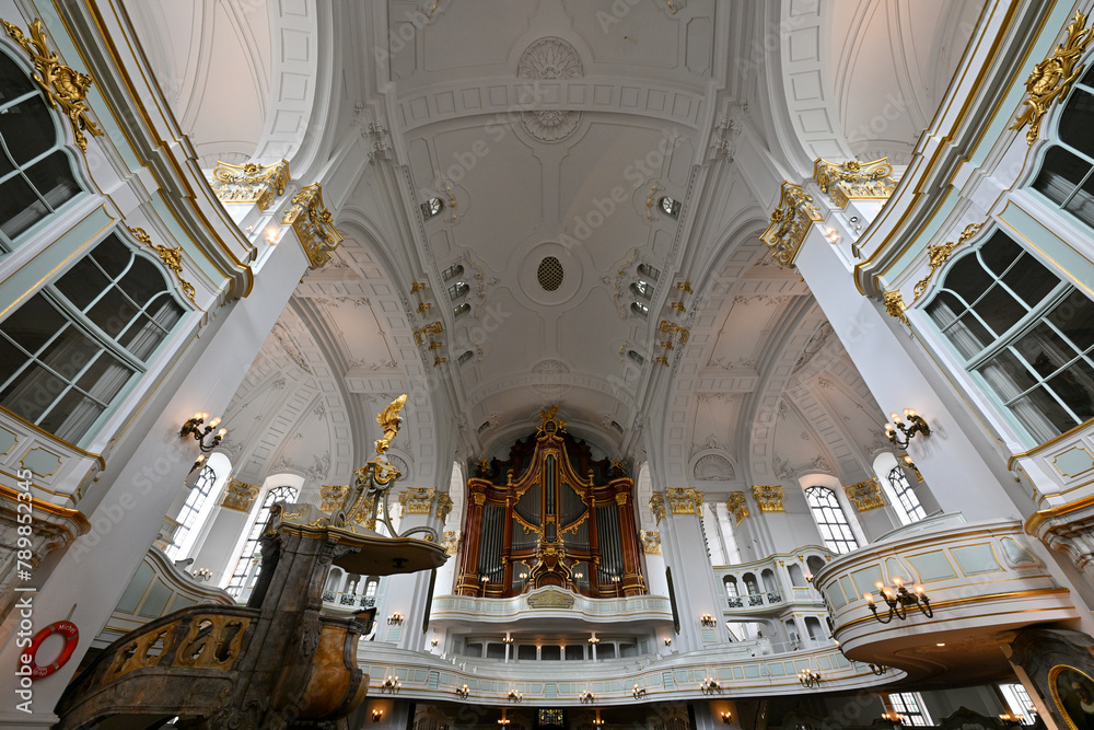 St. Michael Church - Hamburg, Germany - obrazy, fototapety, plakaty 