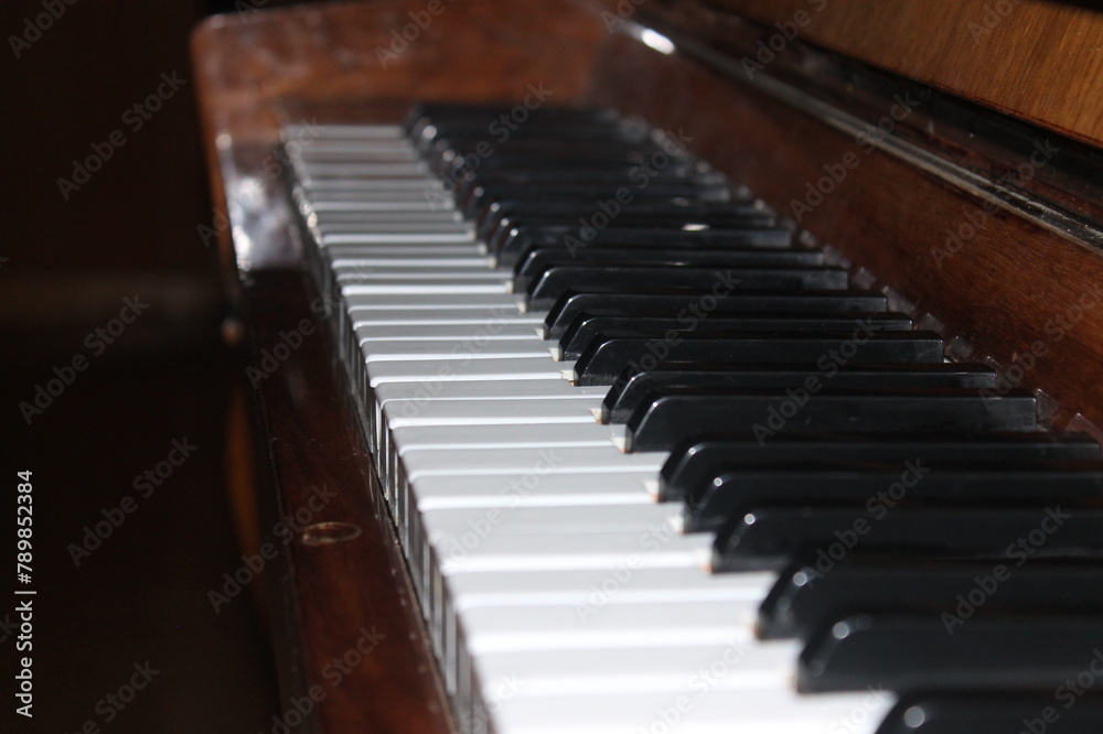 piano keys close up