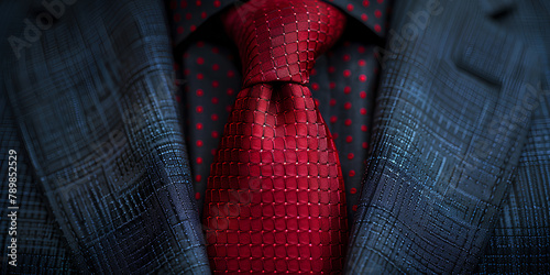 A luxurious modern suit with a classic tie for a business meeting.