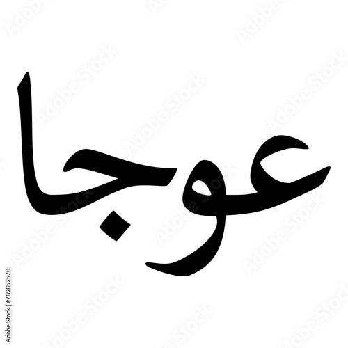 Awja Muslim Girls Name Naskh Font Arabic Calligraphy