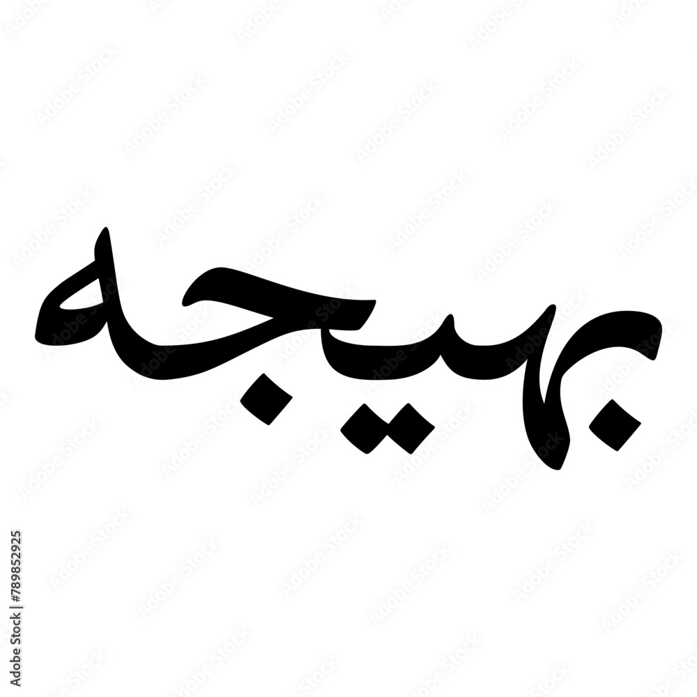 Baheeja Muslim Girls Name Naskh Font Arabic Calligraphy Baheeja Muslim Girls Name Naskh Font Arabic Calligraphy
