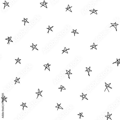 Star pattern png, transparent background, black doodle design © Rawpixel.com
