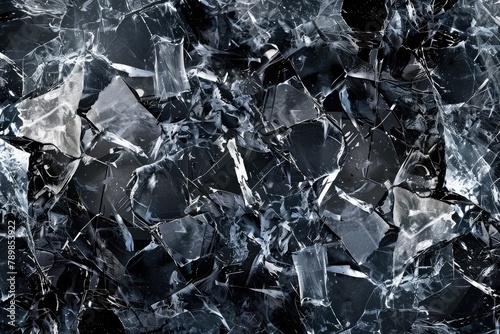 Seamless abstract reflective glass texture. Shattered surface light material pattern.