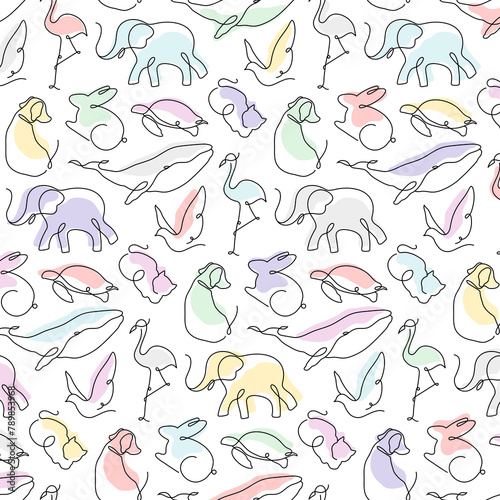 Wallpaper Mural Animal seamless pattern png, line art transparent background Torontodigital.ca