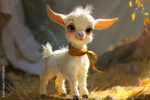 
Pixer style cute sheep for Muslim tradition Eidul adha photo
