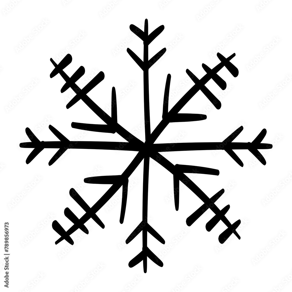 Winter snowflake png sticker, Christmas doodle in creative design Winter snowflake png sticker, Christmas doodle in creative design