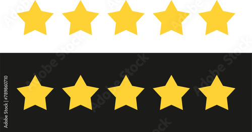 Five star feedback  client evaluating product service and feedback concept. User reviews online. Customer feedback review experience rating concept. black and white background