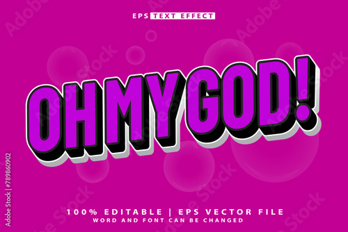 oh my god 3d editable text effect vector