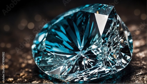 shiny diamond gemstone crystal close-up texture background from Generative AI