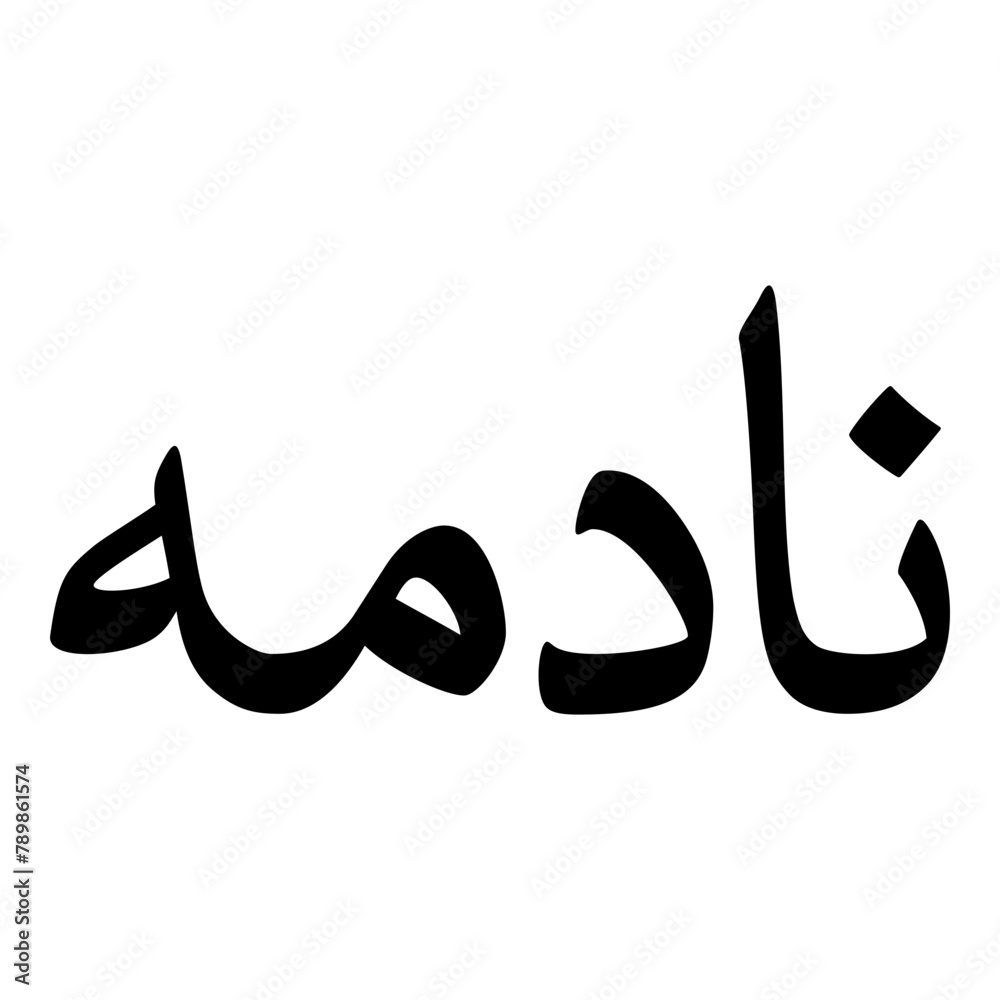 Nadima Muslim Girls Name Naskh Font Arabic Calligraphy