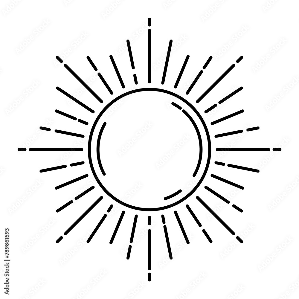 Black sun png clipart, mystic line art style for planner, transparent background Black sun png clipart, mystic line art style for planner, transparent background