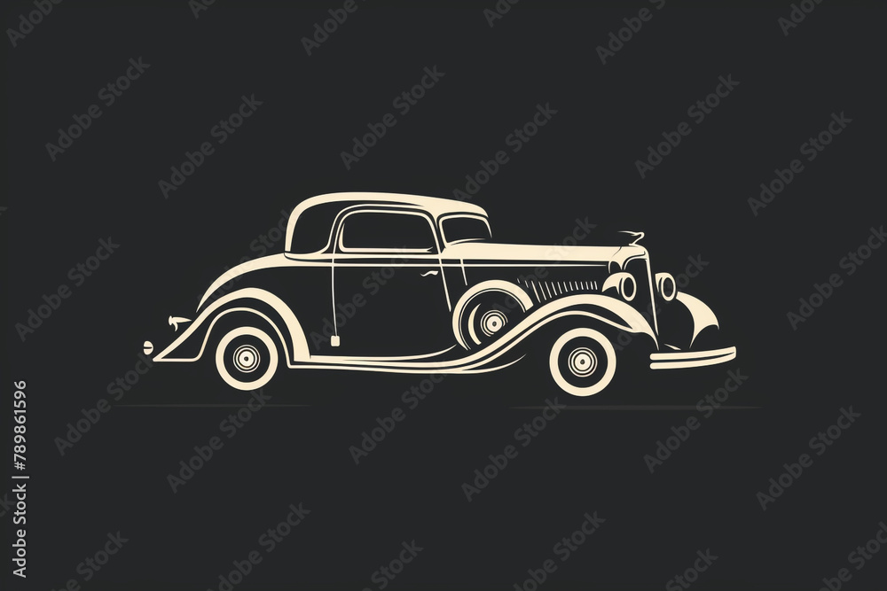 Vintage black car icon logo exuding elegance and sophistication
