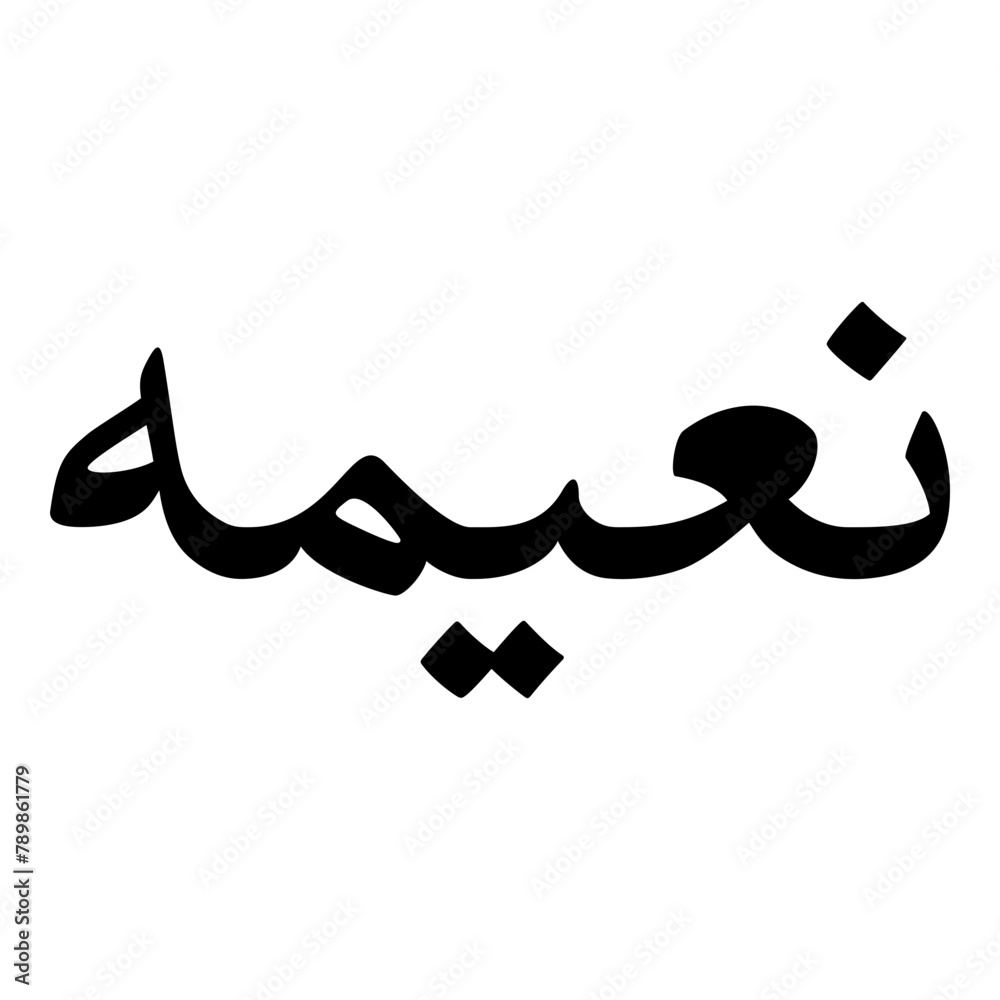 Naima Muslim Girls Name Naskh Font Arabic Calligraphy