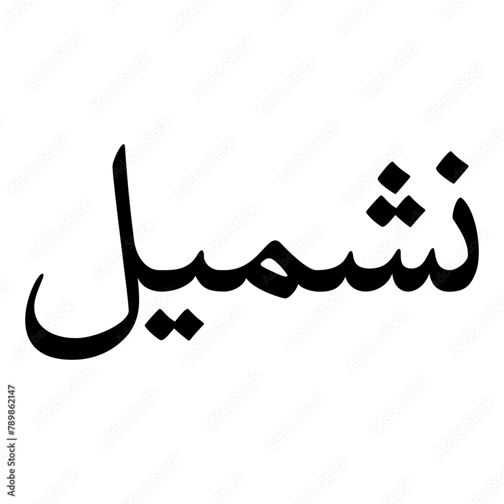 Nashmeel Muslim Girls Name Naskh Font Arabic Calligraphy Nashmeel Muslim Girls Name Naskh Font Arabic Calligraphy