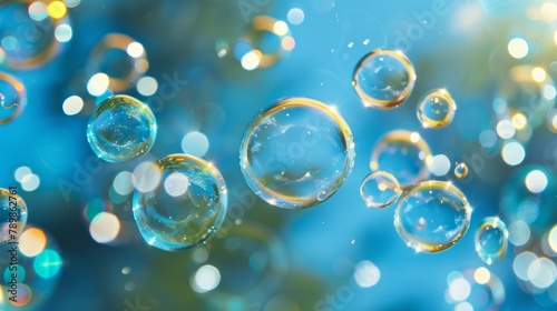 Soap bubbles, abstract background,summer beeze