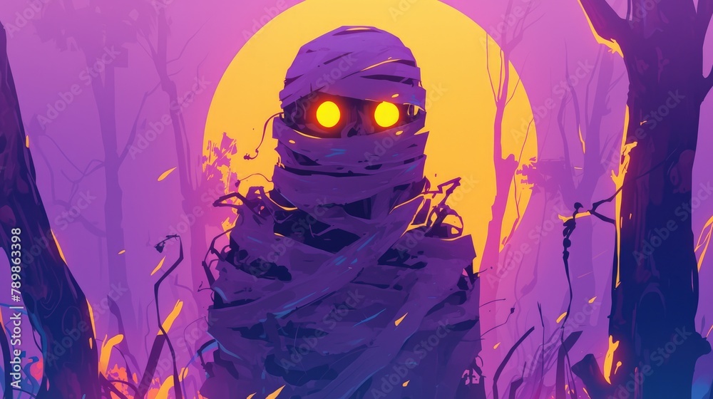 Get into the spooky spirit with this eerie Happy Halloween greeting card featuring a mummy Perfect for adding a touch of holiday and party vibes to your celebration Get into the spooky spirit with this eerie Happy Halloween greeting card featuring a mummy Perfect for adding a touch of holiday and party vibes to your celebration