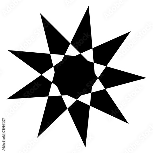 black and white star