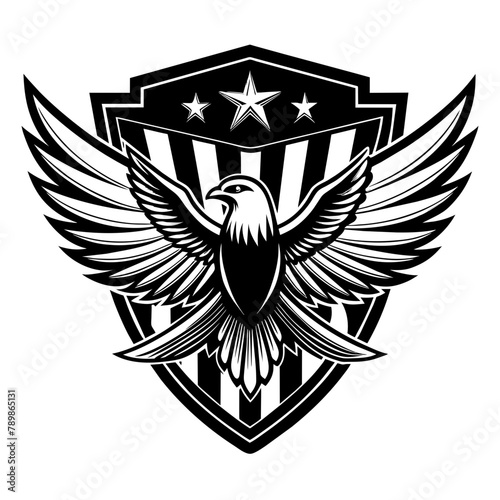 Shield with wings Vector Illustration 