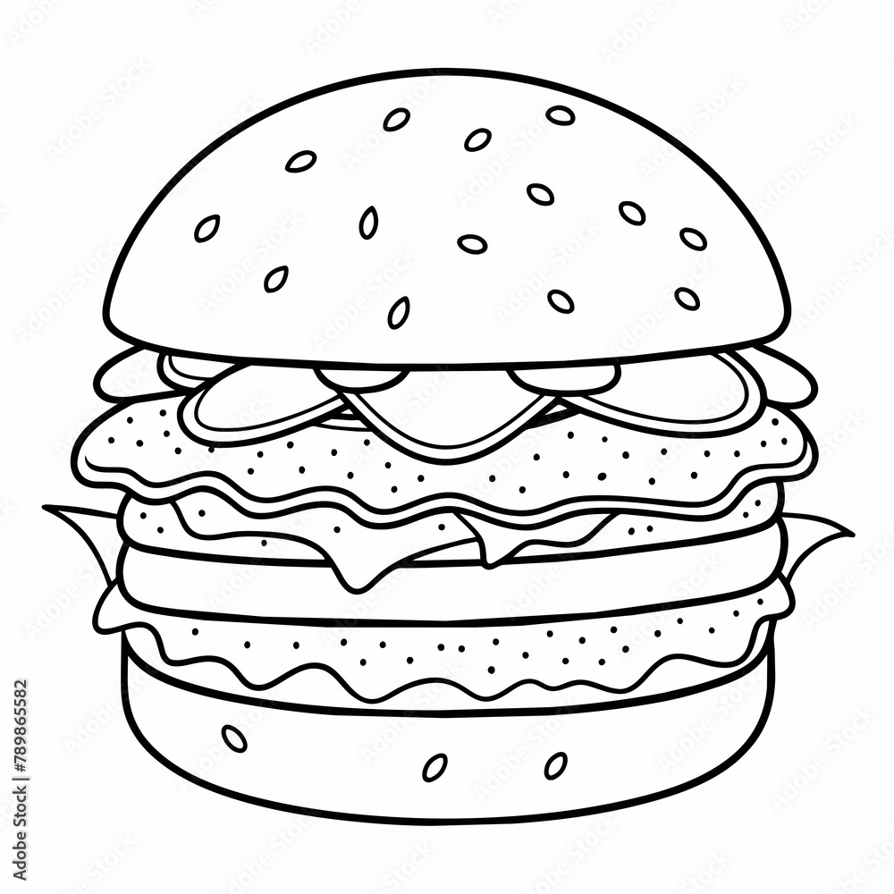 Hamburger on a white background Vector Illustration Hamburger on a white background Vector Illustration